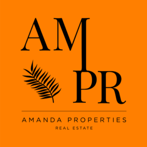 orange and black real estate agency logo