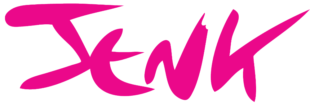pink logotype of an artist