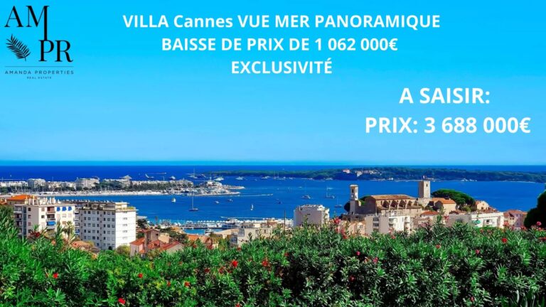 VILLA UNIQUE - À DEUX PAS DE LA CROISETTE - VUE MER