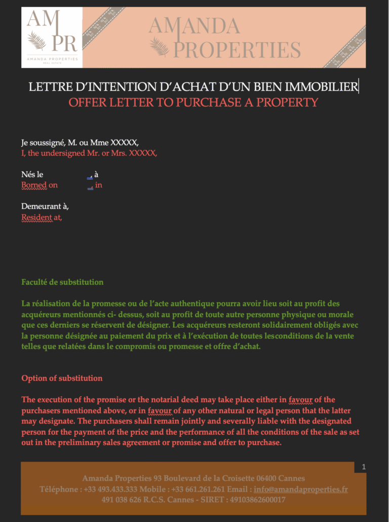 Amanda Properties offer to purchase an immovable property a must